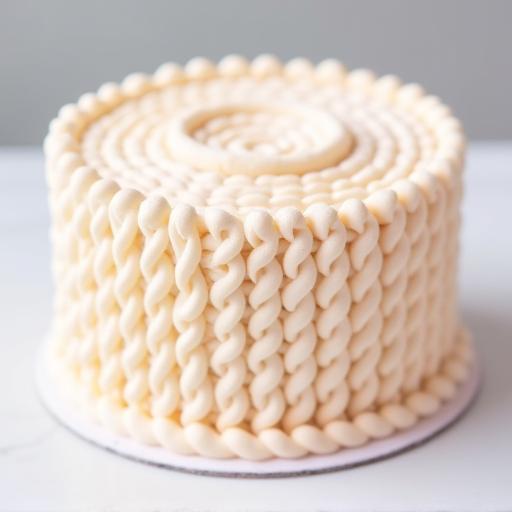 Tarta de diseño personalizada con un patrón de punto de crema de mantequilla.
